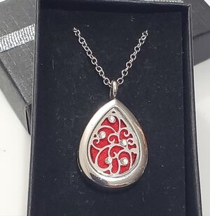 Silver Steel Aromatherapy Diffuser Locket Pendant